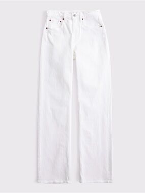 Abercrombie & Fitch White Straight-Leg Women's Jeans
